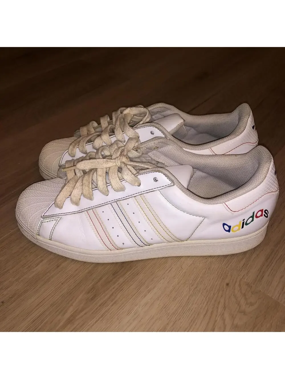 ADIDAS SUPERSTAR PRIDE WHITE MULTI RAINBOW SHELL TOE SNEAKERS 2021 MENS SIZE 10